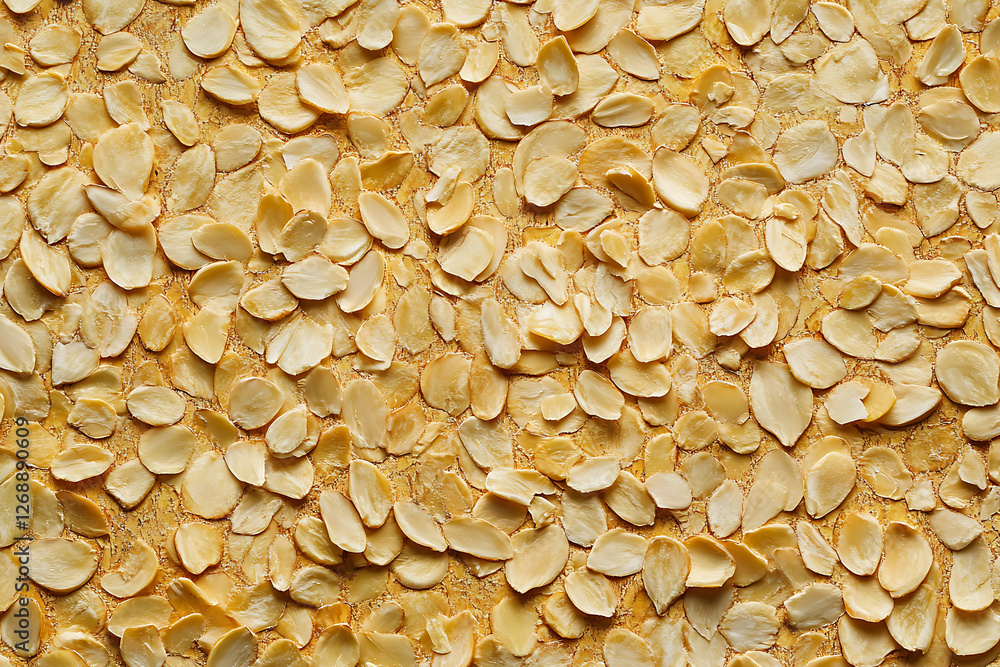 Close-up of golden, sliced almonds spread across a textured surface. A detailed and appetizing background ideal for food photography, baking, healthy eating, and organic product branding. Close-up of golden, sliced almonds spread across a textured surface. A detailed and appetizing background ideal for food photography, baking, healthy eating, and organic product branding.