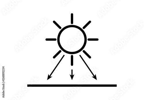 Icono negro de radiación solar del sol