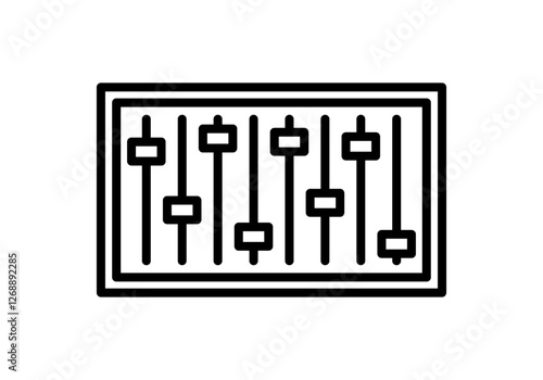 Icono negro de control de faders de sonido
