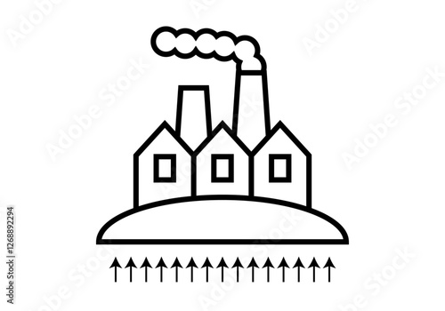 Icono negro de central eléctrica de geotérmica 