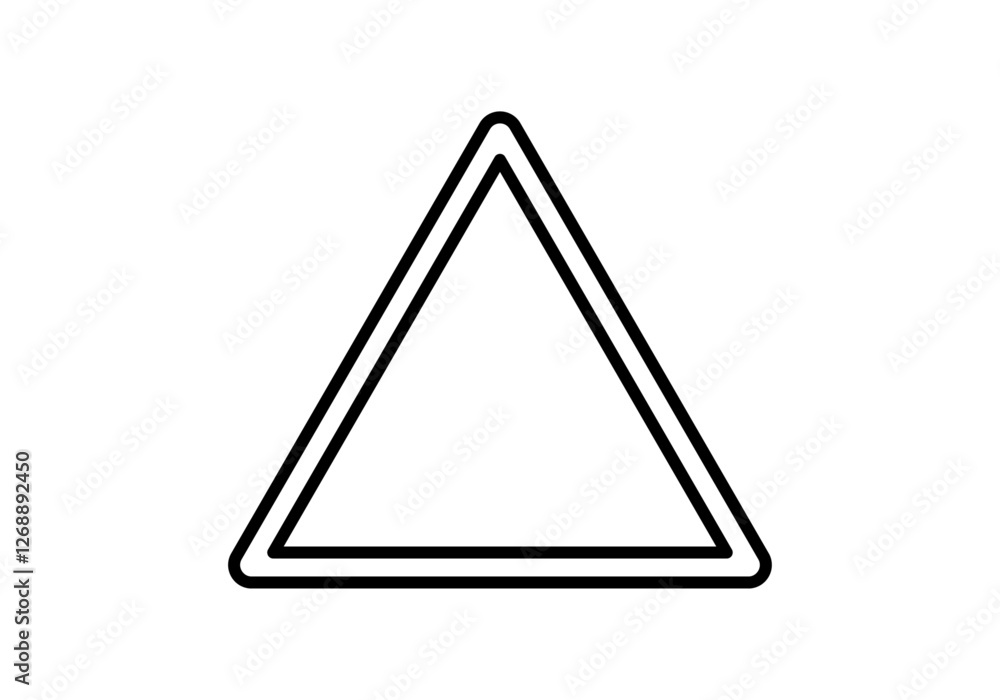 Icono negro de triángulo de doble trazo vacío Icono negro de triángulo de doble trazo vacío