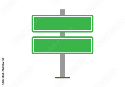 Señal de tráfico verde vacío doble