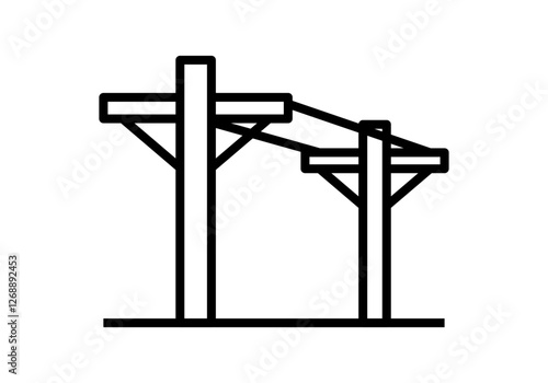 Icono negro de tendido eléctrico en fondo blanco