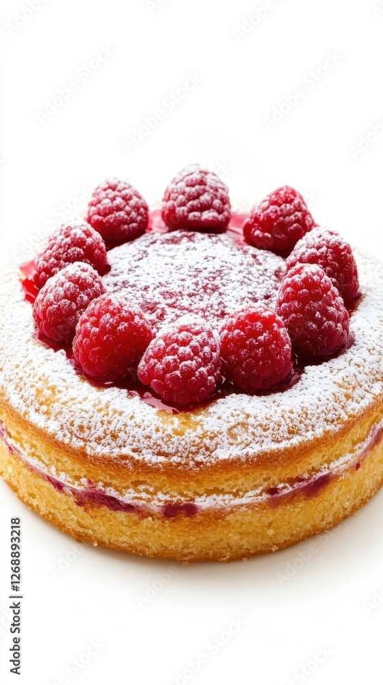Delicious Raspberry Cake with Powdered Sugar Topping Delicious Raspberry Cake with Powdered Sugar Topping