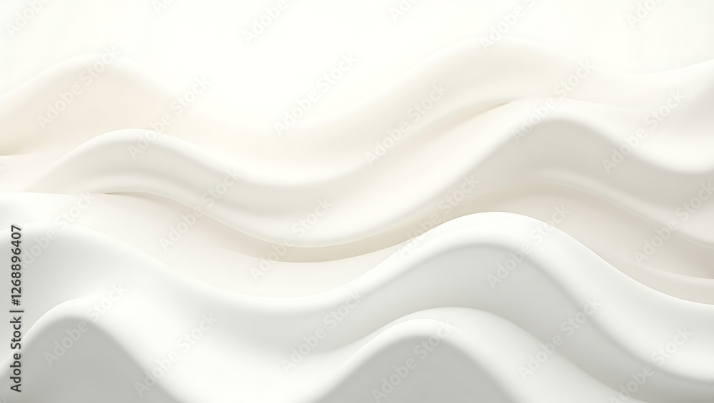 Obraz premium Stylish and modern minimalist seamless white wave texture pattern background with monochromatic color scheme. Abstract White Wave Forms background