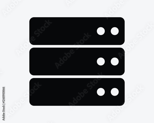 Hard Disk Server Data Center Storage Archive Memory Stick CPU Computer Technology Tech Black White Icon Sign Symbol Graphic Illustration Vector