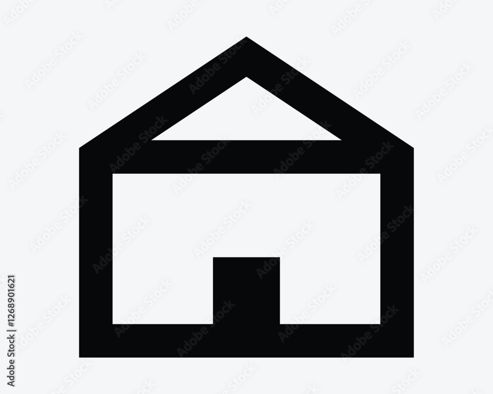 Home Building Outline Shape House Structure Homepage Hut Property Real Estate Line Icon Sign Symbol Vector Graphic Illustration SVG PNG EPS AI JPG