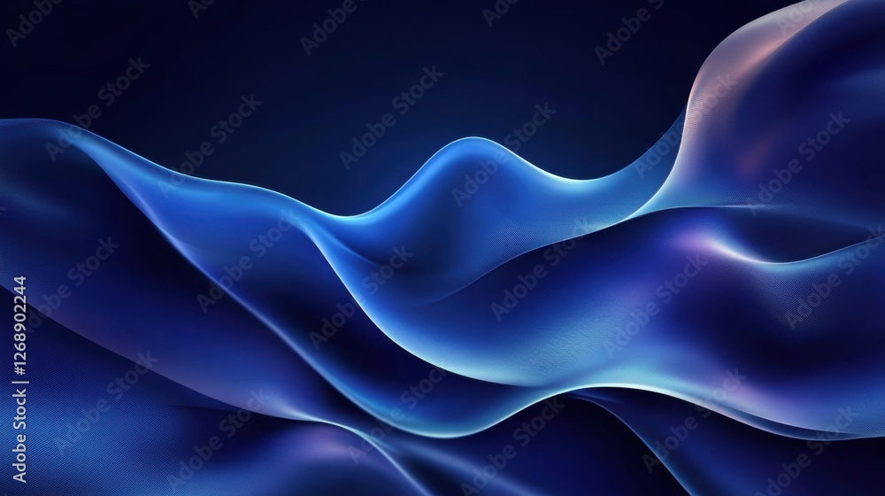 Obraz premium Soft waves of blue silk texture create a smooth, flowing backdrop