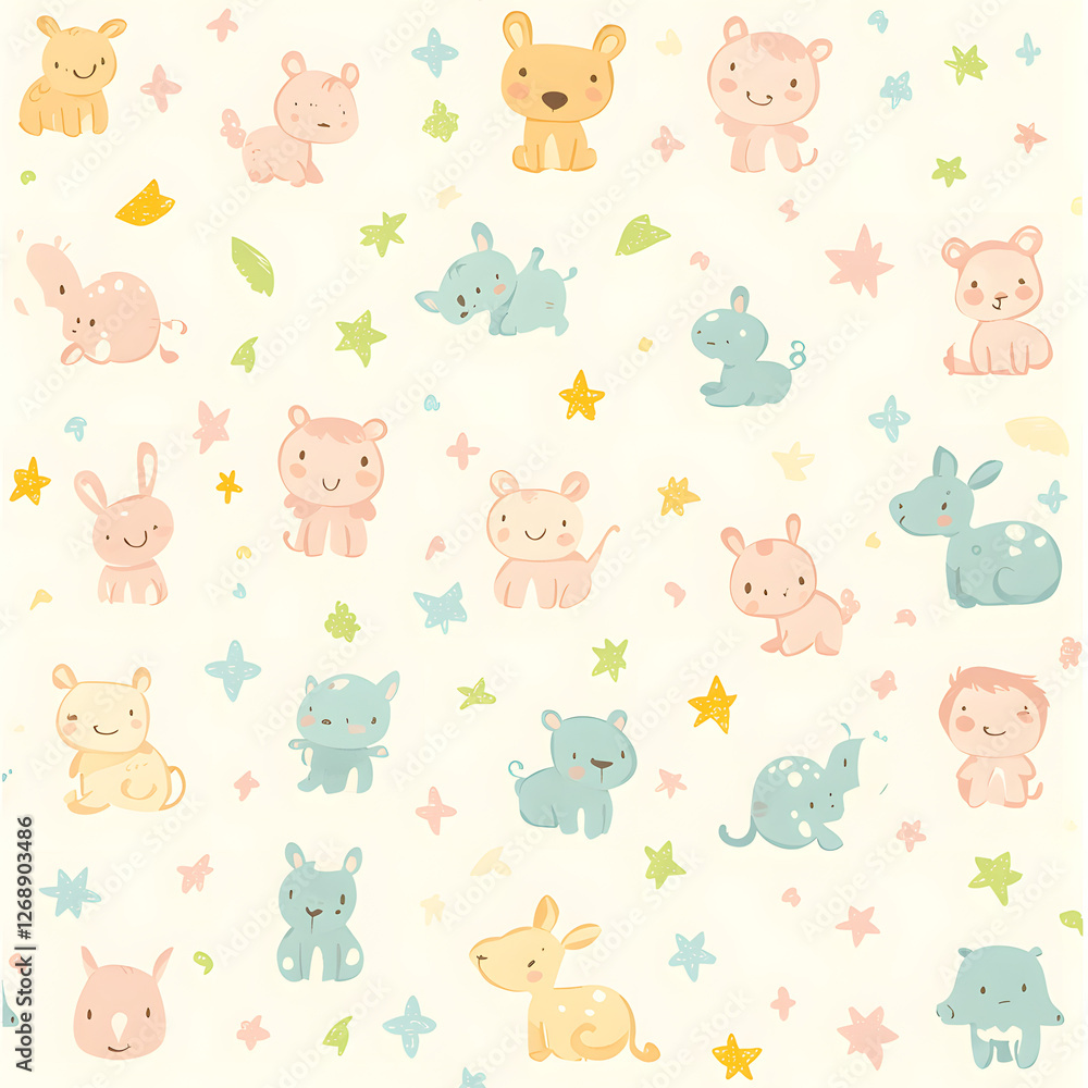 Obraz premium A_cute_hand-drawn_seamless_pattern
