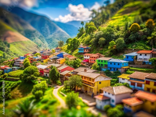 Ecuadorian Andes Mountain Village Miniature Tilt-Shift Photography