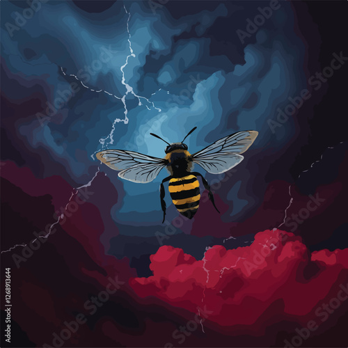 bee flying in the sky