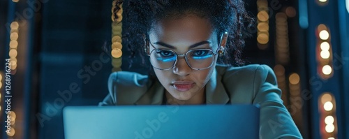 Looking At Laptop Screen Showing Personal Files Encrypted Text, 