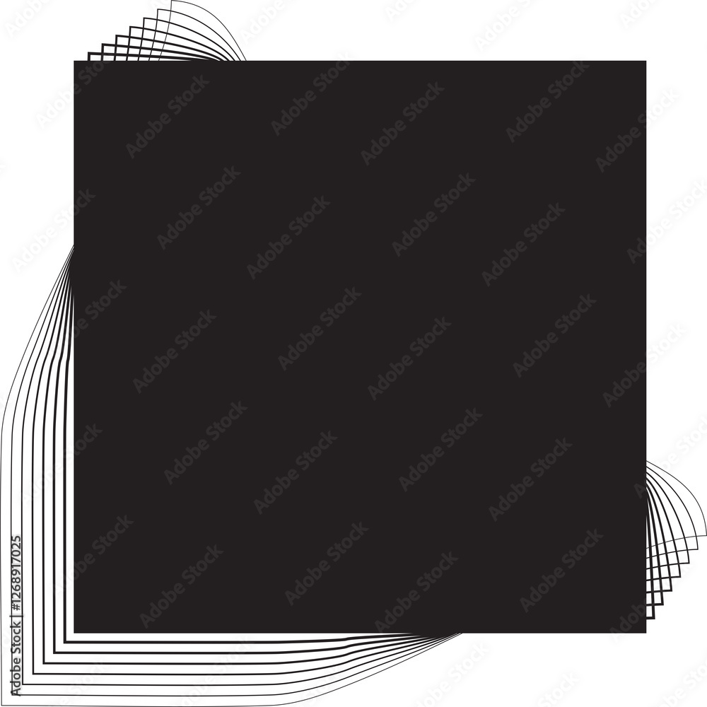 Obraz premium Square blend emblem curved line with frame