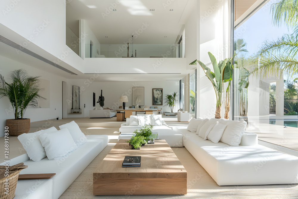 Fototapeta premium A minimalist living room interior design
