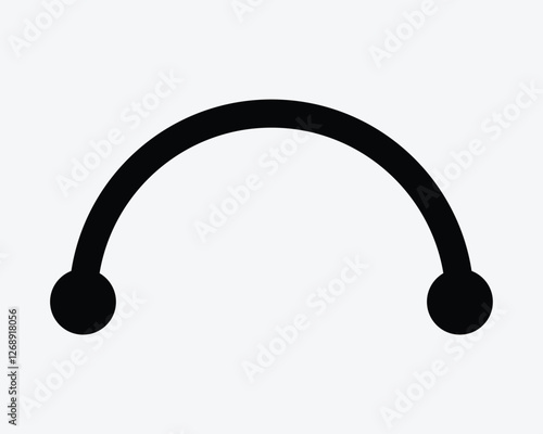 Arc Connect Two Point End to End Points Dot Icon Sign Symbol Vector