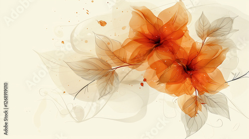 Delicate Watercolor Floral Art in Soft Tones photo