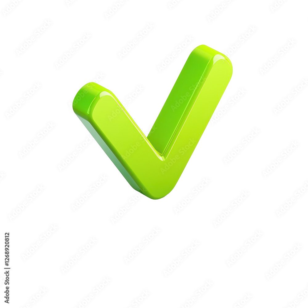 Isolated 3D Rendered Green Check Mark Symbol Isolated 3D Rendered Green Check Mark Symbol