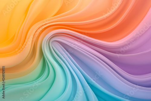 A gravity-defying swirl of day-glo colors cascading into one another, tracing smooth, sweeping
