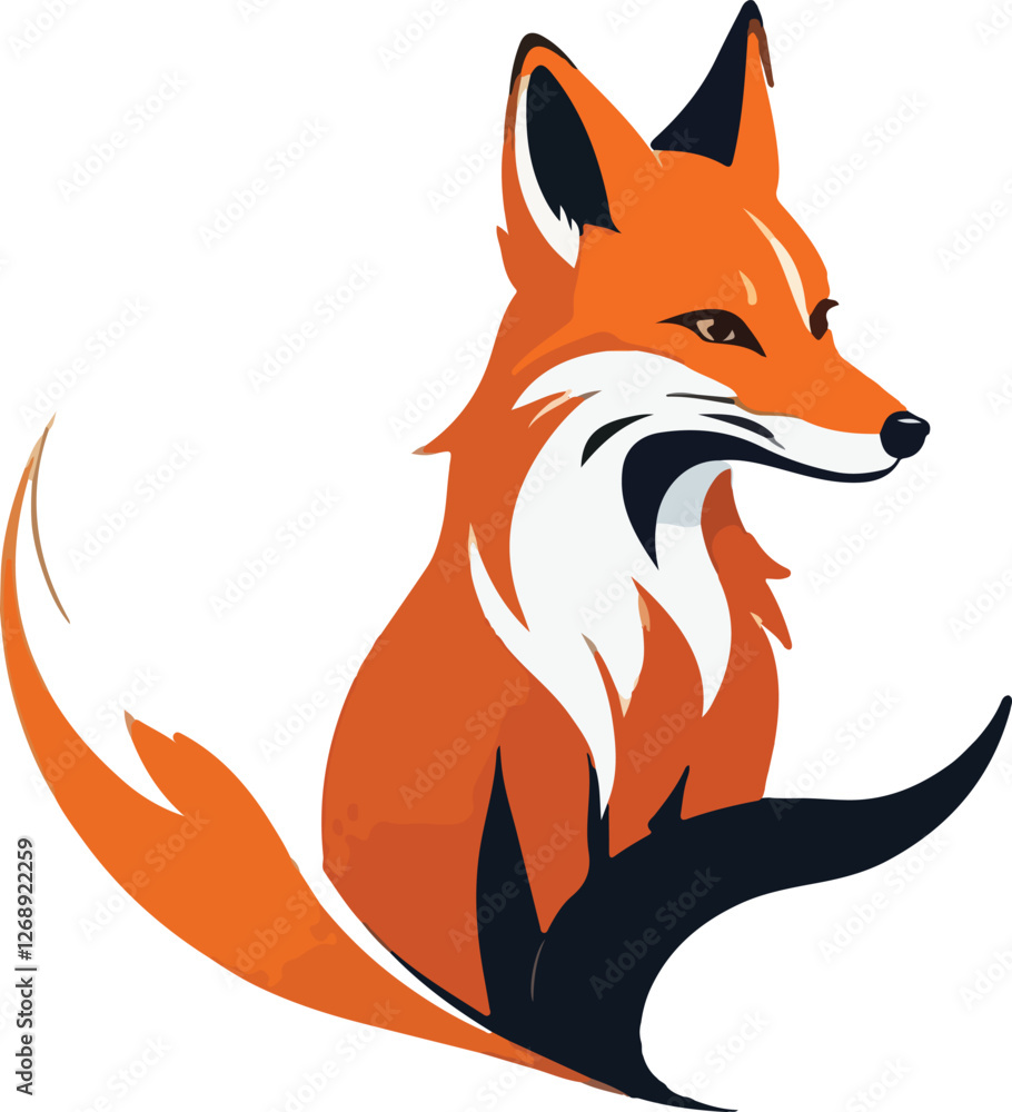 Obraz premium Fox vector design, Fox logo and icon Design, Colorful Fox Illustration vector design