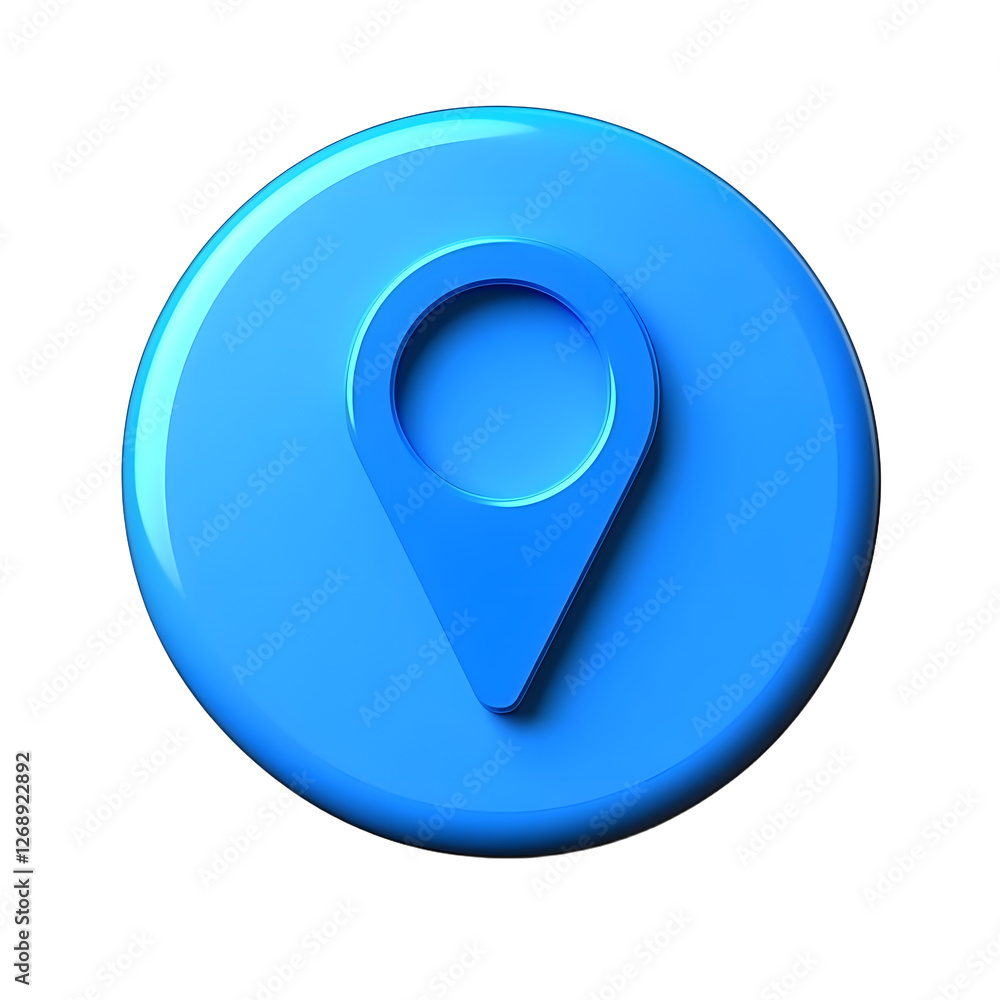 Blue location icon 3d isolated on transparent background Blue location icon 3d isolated on transparent background