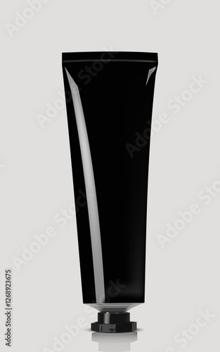 Cream tube packaging black color on gray background for decoration