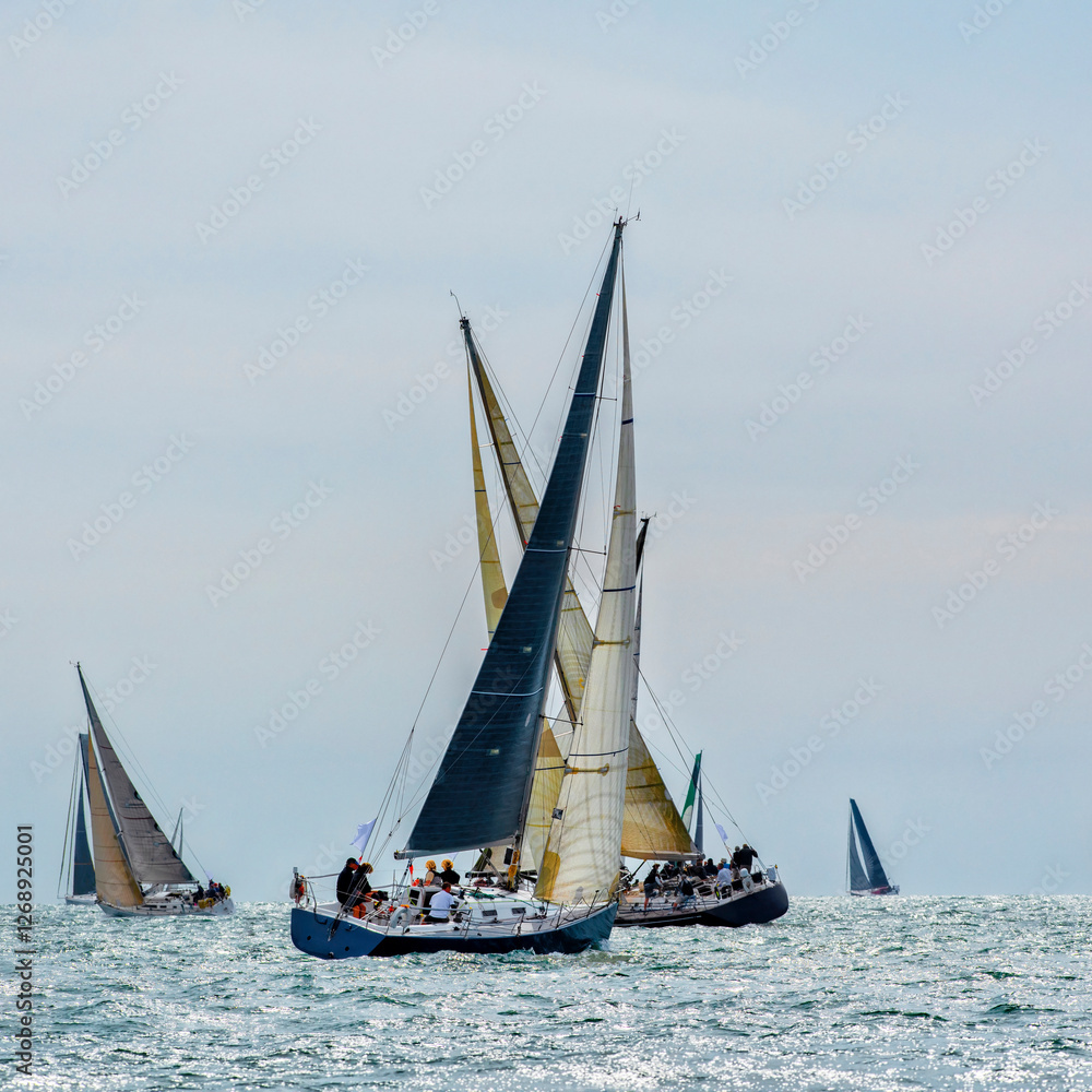 Fototapeta premium Sailing yachts regatta. Yachting. Sailing race