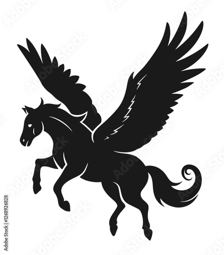 Vector illustration of winged horse Pegasus. 