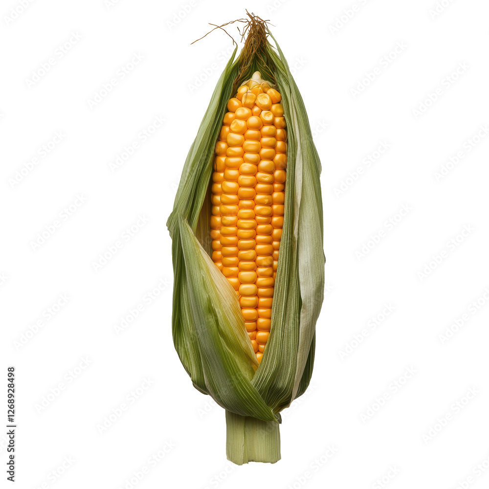 Isolated Fresh Corn on the Cob with Green Husks Isolated Fresh Corn on the Cob with Green Husks