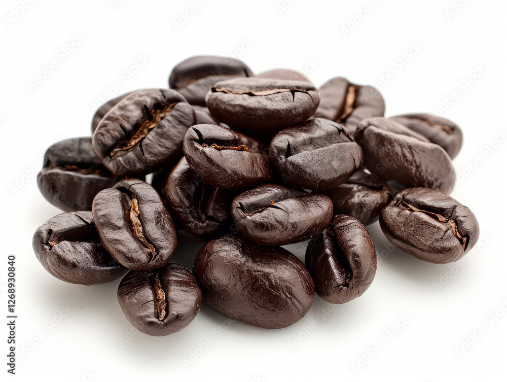 Fototapeta premium Roasted coffee beans isolated on white background