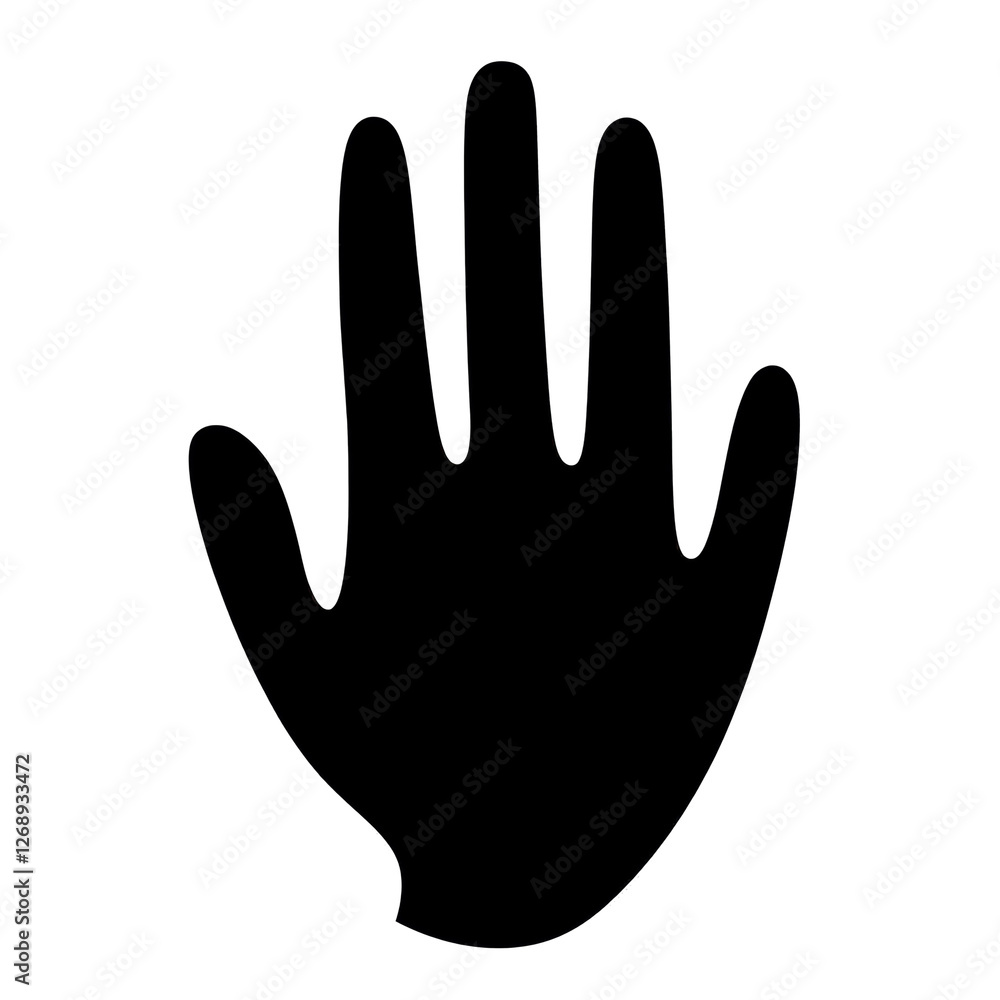Isolated Simple Black Hand Outline Graphic Isolated Simple Black Hand Outline Graphic