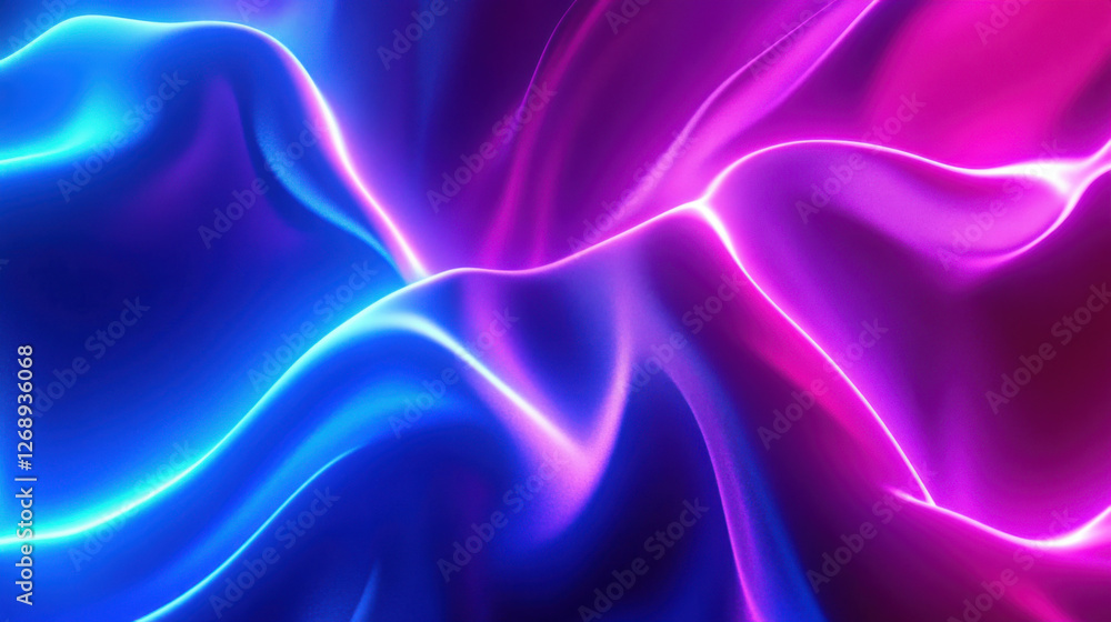 Obraz premium Vibrant Abstract Background with Flowing Waves of Blue and Pink Light Creating a Modern and Energetic Atmosphere for Creative Projects