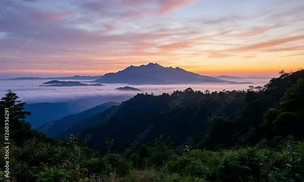 Doi Luang Chiang Dao Mountains at Sunrise in Chiang Mai Thailand Doi Luang Chiang Dao Mountains at Sunrise in Chiang Mai Thailand