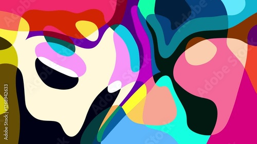 Colorful abstract psychedelic fluid background for summer music festival	