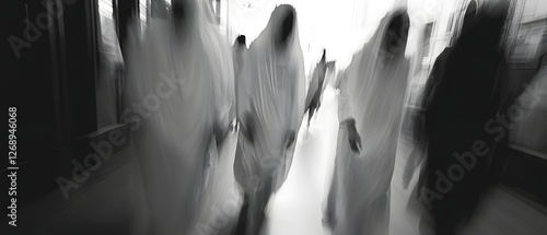 Wallpaper Mural Ghostly Silhouettes in Motion   Blurred indistinct figures emerging from the shadows creating a sense of mystery and the supernatural  Ethereal otherworldly and unsettling presence in the image Torontodigital.ca