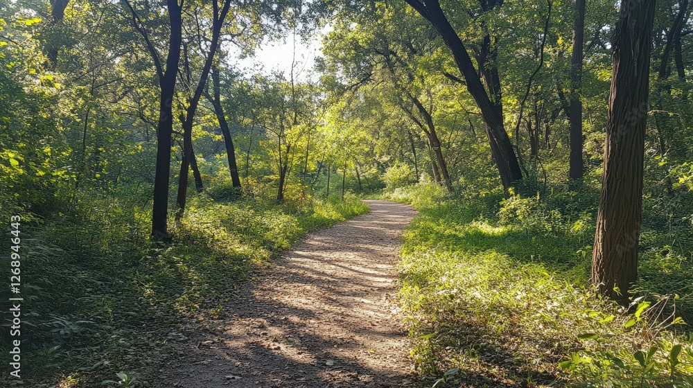 A peaceful forest walk, surrounded by trees and nature, allowing the mind and body to relax and recharge in a quiet, serene environment A peaceful forest walk, surrounded by trees and nature, allowing the mind and body to relax and recharge in a quiet, serene environment
