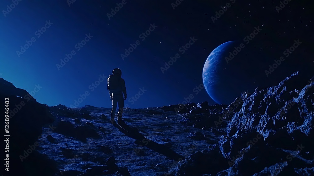 Vast moon surface under astronaut’s feet wallpapers Vast moon surface under astronaut’s feet wallpapers