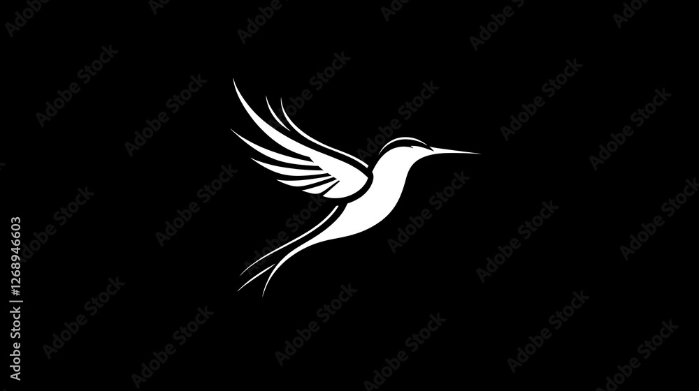 Fototapeta premium Vector logo with flying bird wallpapers