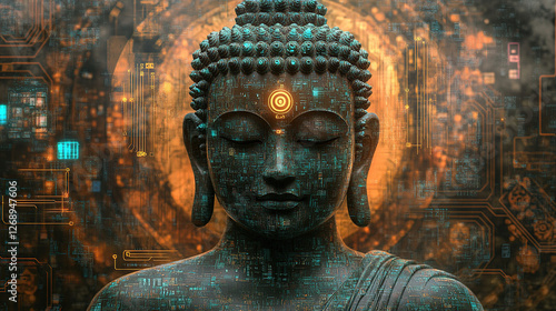 Wallpaper Mural Cybernetic Buddha Meditation Artwork Torontodigital.ca