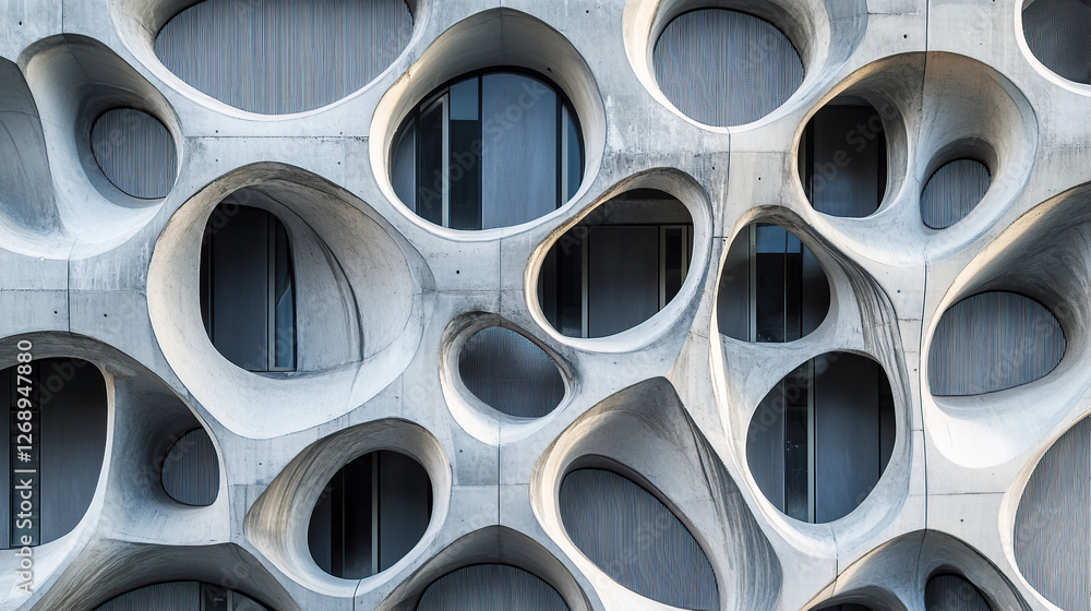 Modern Architectural Facade with Organic Patterns Modern Architectural Facade with Organic Patterns