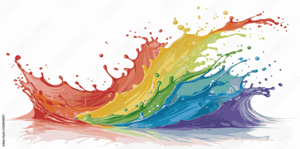 Abstract rainbow watercolor splash with ocean gradient effect spray paint style isolated on white background. Abstract rainbow watercolor splash with ocean gradient effect spray paint style isolated on white background.
