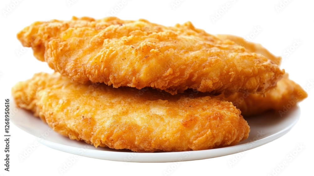 Isolated Golden Fried Chicken Fillets Isolated Golden Fried Chicken Fillets