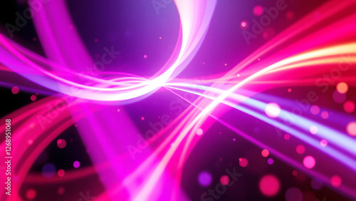 Abstract pink and purple wave design with flowing energy lines, perfect for modern digital backgrounds, technology themes, or creative visual art projects photo