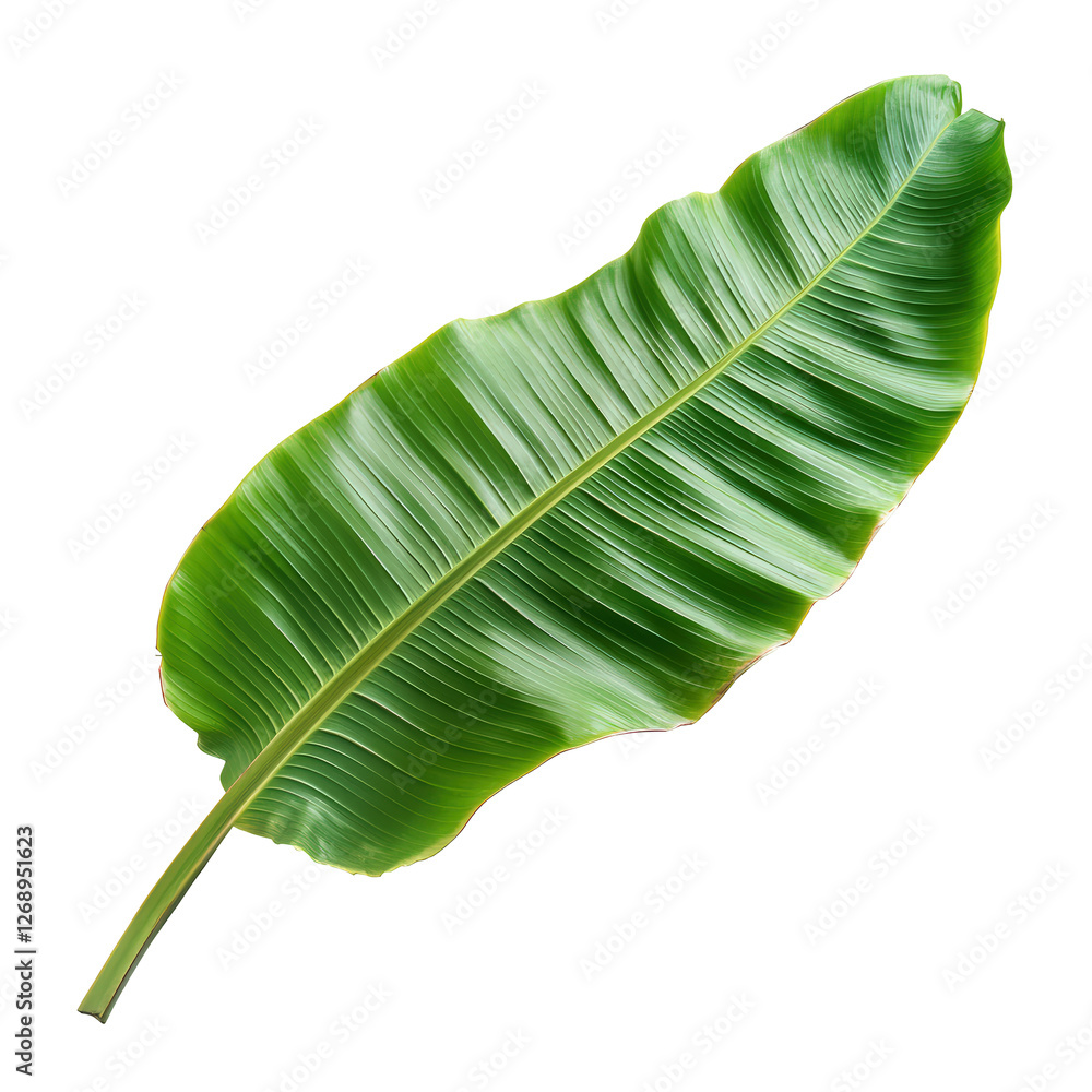 Fototapeta premium Isolated Glossy Green Banana Leaf