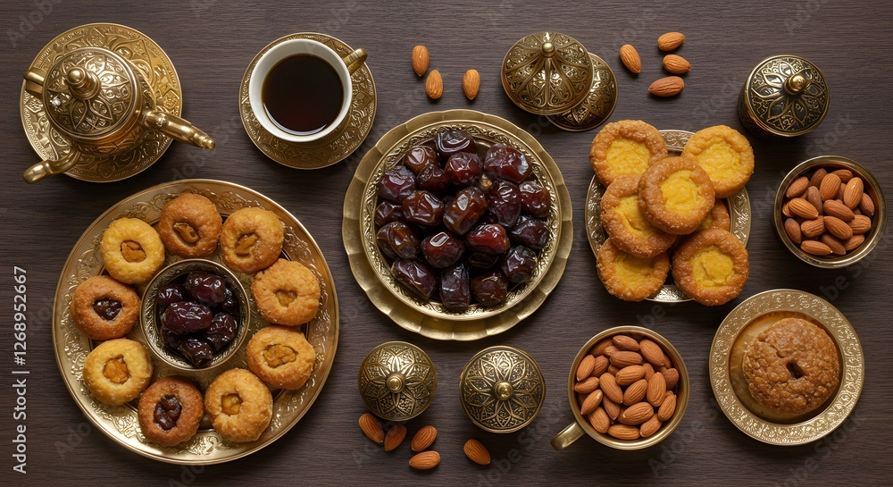 Traditional Ramadan Iftar Table with Dates and Sweets
Traditional Ramadan Iftar Table with Dates and Sweets