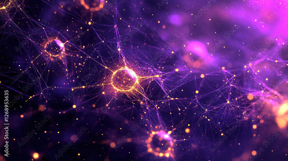 Neural Network Constellation in Purple and Gold Neural Network Constellation in Purple and Gold