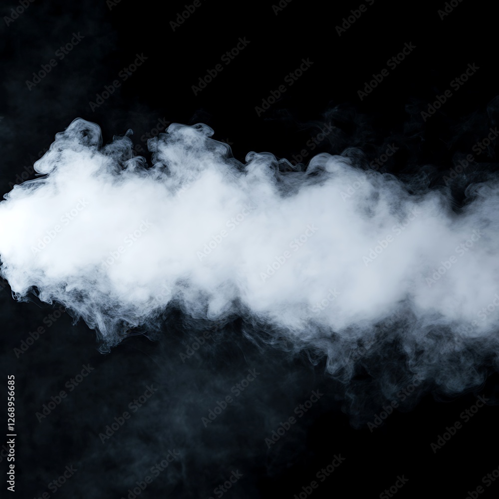 Fototapeta premium White smoke on a black background. Isolated on black background.