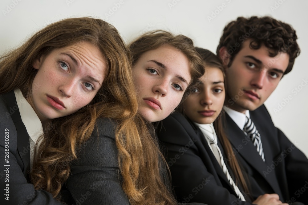 Tired Young Businesspeople Bored During Meeting, Tired Young Businesspeople Bored During Meeting,