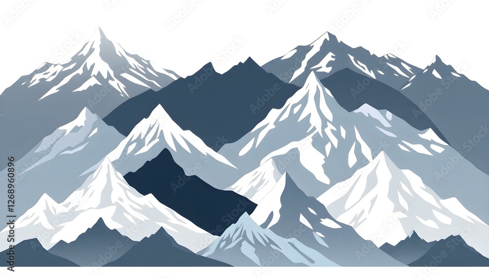 custom made wallpaper toronto digitalMajestic Mountain Silhouettes: A Timeless Panorama of Icy Gradients and Clean Lines