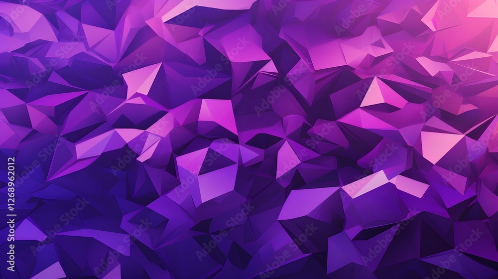An abstract image of a textured surface composed of many purple and pink polygons of varying sizes and shades. An abstract image of a textured surface composed of many purple and pink polygons of varying sizes and shades.
