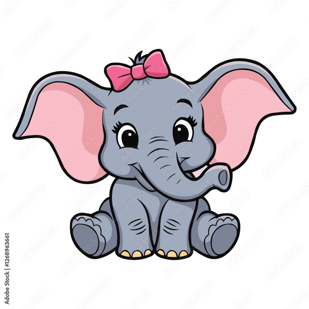 Naklejka premium cute baby elephant